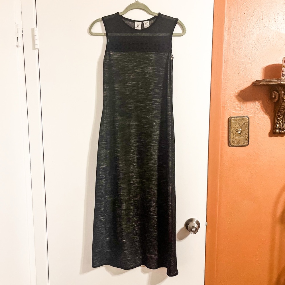 Armani Exchange Black Wool Maxi Dress